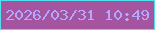 文字の大きさ：2、枠の色：50e1f1、背景の色：a555a0、文字の色：b4a7fe 無料ブログパーツのブログ時計
