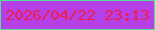 文字の大きさ：5、枠の色：50e29a、背景の色：b540e6、文字の色：f11d4e 無料ブログパーツのブログ時計