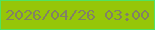 文字の大きさ：5、枠の色：50e360、背景の色：96c608、文字の色：828165 無料ブログパーツのブログ時計