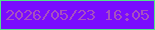 文字の大きさ：2、枠の色：50e38a、背景の色：7a0cfe、文字の色：a651c0 無料ブログパーツのブログ時計
