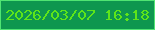 文字の大きさ：1、枠の色：50e573、背景の色：0e974f、文字の色：5ee519 無料ブログパーツのブログ時計