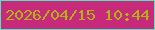 文字の大きさ：3、枠の色：50e6c0、背景の色：c72a7a、文字の色：b2b414 無料ブログパーツのブログ時計