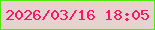 文字の大きさ：1、枠の色：50e709、背景の色：e6d2d0、文字の色：f81965 無料ブログパーツのブログ時計