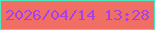 文字の大きさ：2、枠の色：50e7be、背景の色：f06e64、文字の色：a441e7 無料ブログパーツのブログ時計