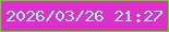 文字の大きさ：1、枠の色：50ea00、背景の色：dc31c9、文字の色：9defeb 無料ブログパーツのブログ時計
