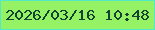 文字の大きさ：1、枠の色：50eacb、背景の色：95f264、文字の色：144431 無料ブログパーツのブログ時計