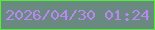 文字の大きさ：2、枠の色：50f037、背景の色：6a8981、文字の色：ba86f4 無料ブログパーツのブログ時計