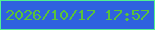 文字の大きさ：2、枠の色：50f292、背景の色：2f62df、文字の色：59c339 無料ブログパーツのブログ時計