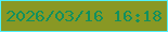 文字の大きさ：3、枠の色：50f2ff、背景の色：899824、文字の色：11905e 無料ブログパーツのブログ時計