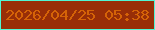 文字の大きさ：2、枠の色：50f5d3、背景の色：982e07、文字の色：d56307 無料ブログパーツのブログ時計