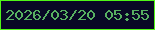 文字の大きさ：1、枠の色：50f617、背景の色：090925、文字の色：58b161 無料ブログパーツのブログ時計