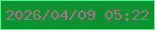 文字の大きさ：1、枠の色：50f78d、背景の色：0c912e、文字の色：a57190 無料ブログパーツのブログ時計