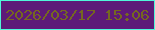 文字の大きさ：1、枠の色：50f7d9、背景の色：5d1b78、文字の色：756820 無料ブログパーツのブログ時計