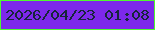 文字の大きさ：5、枠の色：50f82f、背景の色：7d28ea、文字の色：17253a 無料ブログパーツのブログ時計