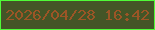 文字の大きさ：4、枠の色：50fb38、背景の色：445527、文字の色：9c5526 無料ブログパーツのブログ時計