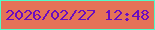 文字の大きさ：4、枠の色：50fcc9、背景の色：e57258、文字の色：6b0cc0 無料ブログパーツのブログ時計