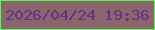 文字の大きさ：3、枠の色：50fd53、背景の色：89666b、文字の色：6c2d8b 無料ブログパーツのブログ時計