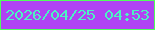 文字の大きさ：2、枠の色：50ff5b、背景の色：b043f3、文字の色：4cf3c3 無料ブログパーツのブログ時計