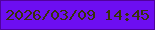 文字の大きさ：4、枠の色：51019e、背景の色：6d0ef2、文字の色：39310b 無料ブログパーツのブログ時計