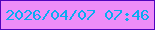 文字の大きさ：5、枠の色：5104bd、背景の色：ee8df8、文字の色：09acf1 無料ブログパーツのブログ時計