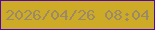 文字の大きさ：5、枠の色：5106ae、背景の色：ceab26、文字の色：9b8968 無料ブログパーツのブログ時計