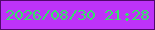 文字の大きさ：3、枠の色：51076c、背景の色：be33f8、文字の色：36e269 無料ブログパーツのブログ時計