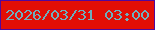 文字の大きさ：5、枠の色：51089c、背景の色：e20e06、文字の色：6faebd 無料ブログパーツのブログ時計
