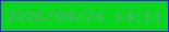 文字の大きさ：1、枠の色：510cfb、背景の色：0ad41d、文字の色：40b76a 無料ブログパーツのブログ時計