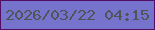 文字の大きさ：1、枠の色：510e64、背景の色：7673cc、文字の色：505457 無料ブログパーツのブログ時計