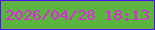 文字の大きさ：2、枠の色：510ef5、背景の色：5cb440、文字の色：e323e1 無料ブログパーツのブログ時計
