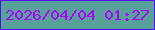 文字の大きさ：4、枠の色：510ff0、背景の色：57a19a、文字の色：ab02ff 無料ブログパーツのブログ時計