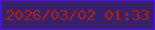 文字の大きさ：3、枠の色：5110f3、背景の色：38216a、文字の色：ac2311 無料ブログパーツのブログ時計