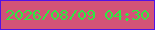 文字の大きさ：3、枠の色：5111e6、背景の色：d25377、文字の色：2eea41 無料ブログパーツのブログ時計