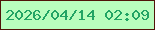 文字の大きさ：3、枠の色：511308、背景の色：b9fdbd、文字の色：21a464 無料ブログパーツのブログ時計