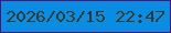 文字の大きさ：1、枠の色：511372、背景の色：0a8ce2、文字の色：333a30 無料ブログパーツのブログ時計