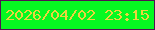 文字の大きさ：3、枠の色：511451、背景の色：06f921、文字の色：ebd53e 無料ブログパーツのブログ時計