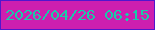 文字の大きさ：2、枠の色：5116cd、背景の色：cd1faf、文字の色：19cba9 無料ブログパーツのブログ時計