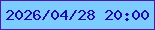 文字の大きさ：3、枠の色：5117a4、背景の色：7cccff、文字の色：2208aa 無料ブログパーツのブログ時計