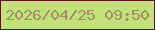 文字の大きさ：5、枠の色：511b0a、背景の色：c1e279、文字の色：a38e66 無料ブログパーツのブログ時計