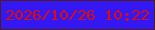 文字の大きさ：4、枠の色：511b1a、背景の色：3418f4、文字の色：db0b0a 無料ブログパーツのブログ時計