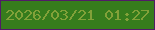 文字の大きさ：1、枠の色：511b67、背景の色：367c1c、文字の色：82a139 無料ブログパーツのブログ時計