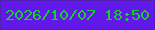 文字の大きさ：2、枠の色：511fb5、背景の色：6019e8、文字の色：16ce2f 無料ブログパーツのブログ時計