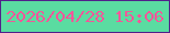 文字の大きさ：3、枠の色：51218a、背景の色：5adca1、文字の色：f4569a 無料ブログパーツのブログ時計