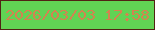 文字の大きさ：2、枠の色：512214、背景の色：61d354、文字の色：d48350 無料ブログパーツのブログ時計