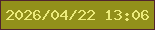 文字の大きさ：2、枠の色：51232e、背景の色：92901a、文字の色：eceb7a 無料ブログパーツのブログ時計