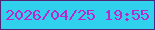 文字の大きさ：1、枠の色：512571、背景の色：2fd1ec、文字の色：bc27cb 無料ブログパーツのブログ時計
