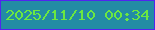 文字の大きさ：4、枠の色：5125ef、背景の色：238ca4、文字の色：6be841 無料ブログパーツのブログ時計