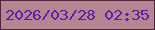 文字の大きさ：1、枠の色：51283b、背景の色：b78492、文字の色：5d1daa 無料ブログパーツのブログ時計