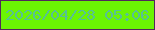 文字の大きさ：2、枠の色：51285b、背景の色：6bf403、文字の色：57c095 無料ブログパーツのブログ時計