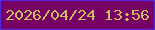 文字の大きさ：1、枠の色：5128e3、背景の色：770263、文字の色：cabe63 無料ブログパーツのブログ時計
